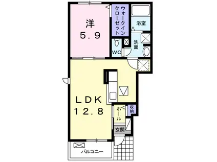 カトルセゾン(1LDK/1階)の間取り写真