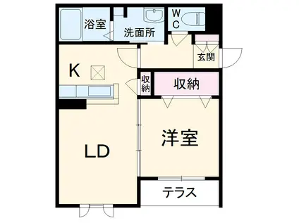 パロアルトⅡ(1LDK/1階)の間取り写真