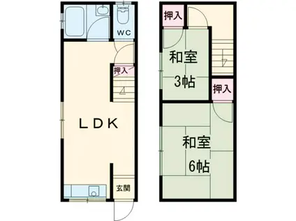 箕形町5丁目テラス(2LDK/1階)の間取り写真