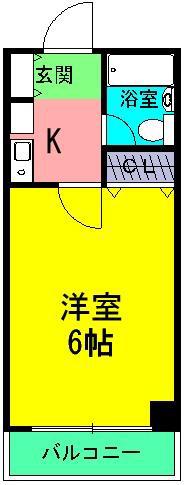 かんまつ728ハイツ(1K/4階)の間取り写真