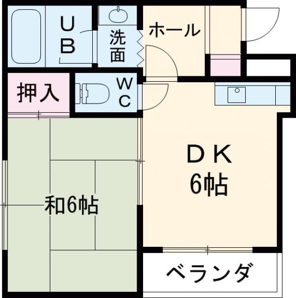 ネッスルKD(1DK/2階)の間取り写真