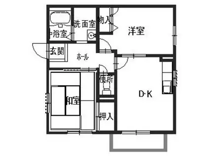 WITH YOU(2DK/2階)の間取り写真