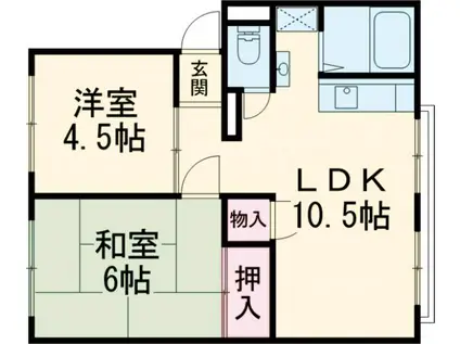 タウンホーム下松(2LDK/1階)の間取り写真