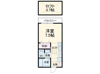 エクセルコート相武台(1K/1階)の間取り写真