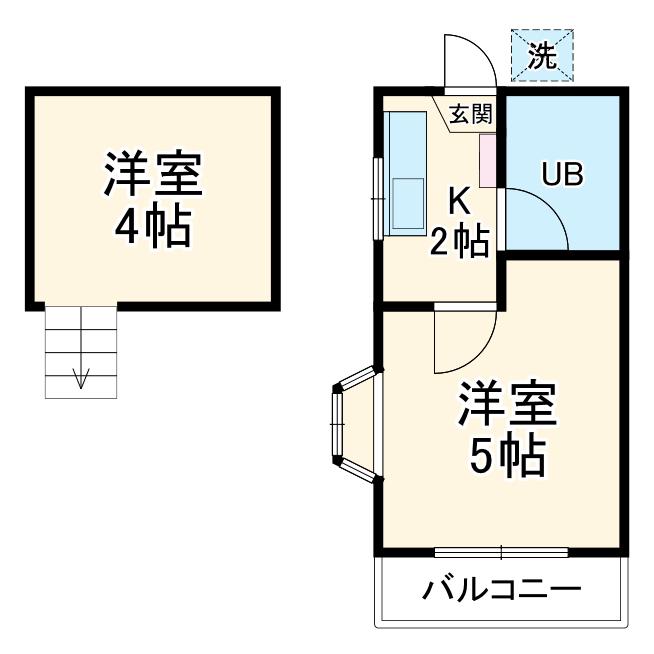 メゾンコセキ(1K/2階)の間取り写真