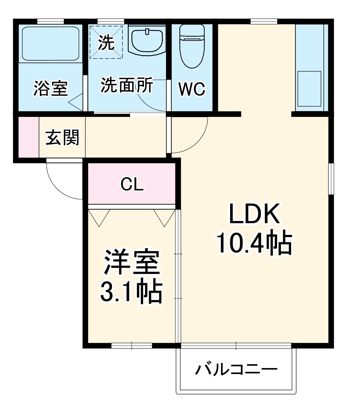 コート・フリッシュⅠ(1LDK/2階)の間取り写真