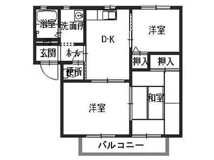 イースト コート(3DK/2階)の間取り写真