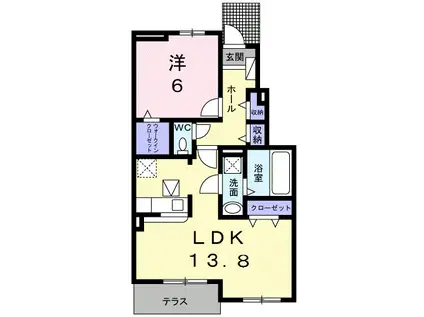 ルミエール ブリエ(1LDK/1階)の間取り写真