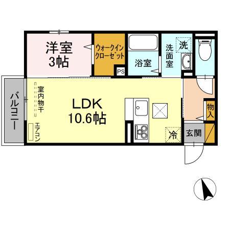リベルテ(1LDK/2階)の間取り写真
