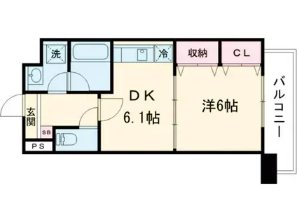サクシード胤(1DK/5階)の間取り写真