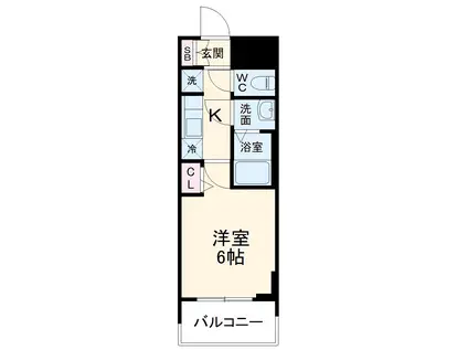 プレサンス名古屋幅下ファビュラス(1K/6階)の間取り写真