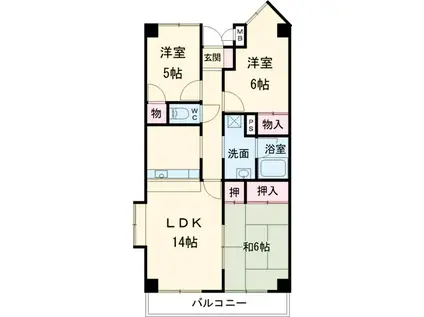 カーサフィヨーレ(3LDK/5階)の間取り写真