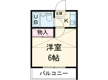 ベルエアー高幡不動(1K/1階)の間取り写真
