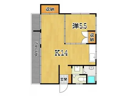 城間アパート(1LDK/3階)の間取り写真