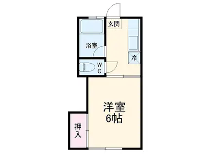 ルミエールB棟(1K/2階)の間取り写真