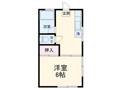 ルミエールB棟(1K/1階)の間取り写真