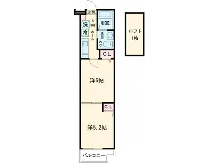 LE CHEVAL BLANC(2K/3階)の間取り写真