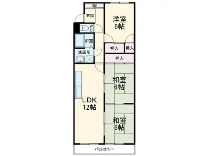 みわアパート(3LDK/3階)の間取り写真