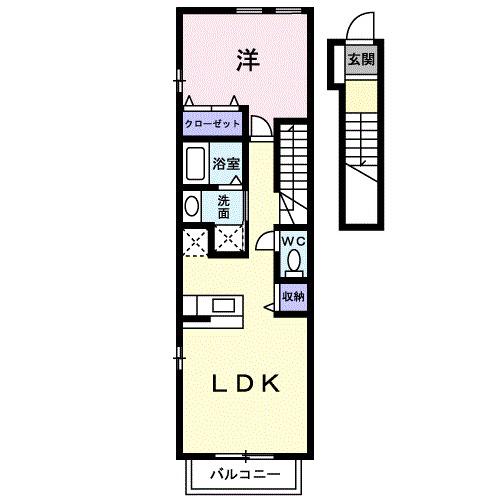 プリームラ(1LDK/2階)の間取り写真