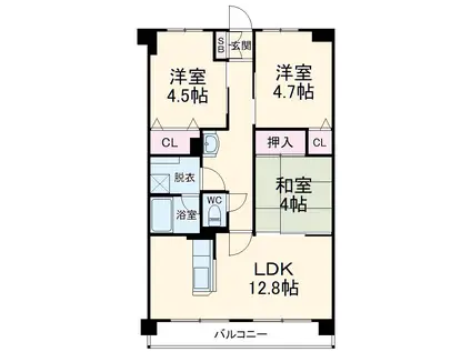 リリーヴィレッジⅢ(3LDK/2階)の間取り写真