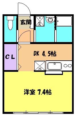 メタモルフォーゼ(ワンルーム/1階)の間取り写真