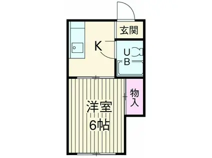 富士見ハイツ(1K/2階)の間取り写真