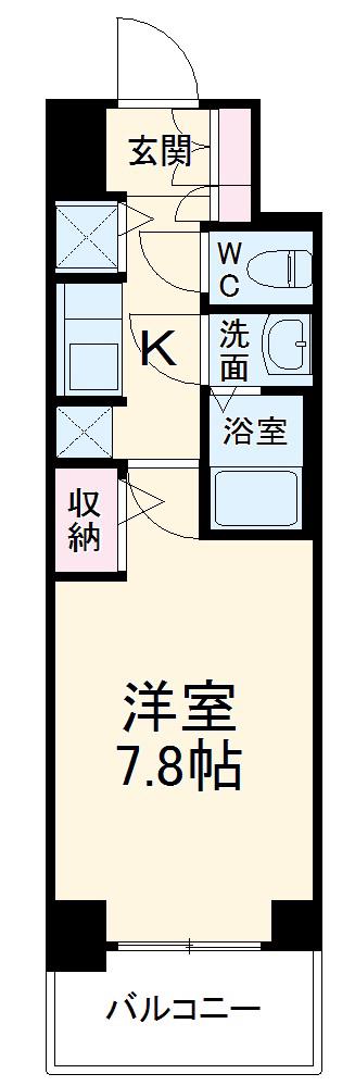 S-RESIDENCE葵Ⅱ(1K/15階)の間取り写真