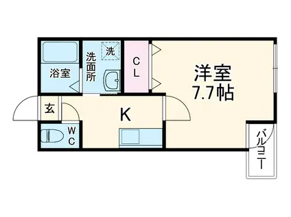 瑞穂ヶ丘ビリーブ館(1K/1階)の間取り写真