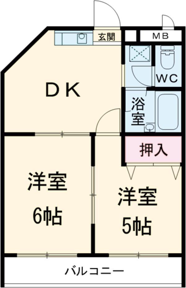 グレイス柿生(2DK/2階)の間取り写真