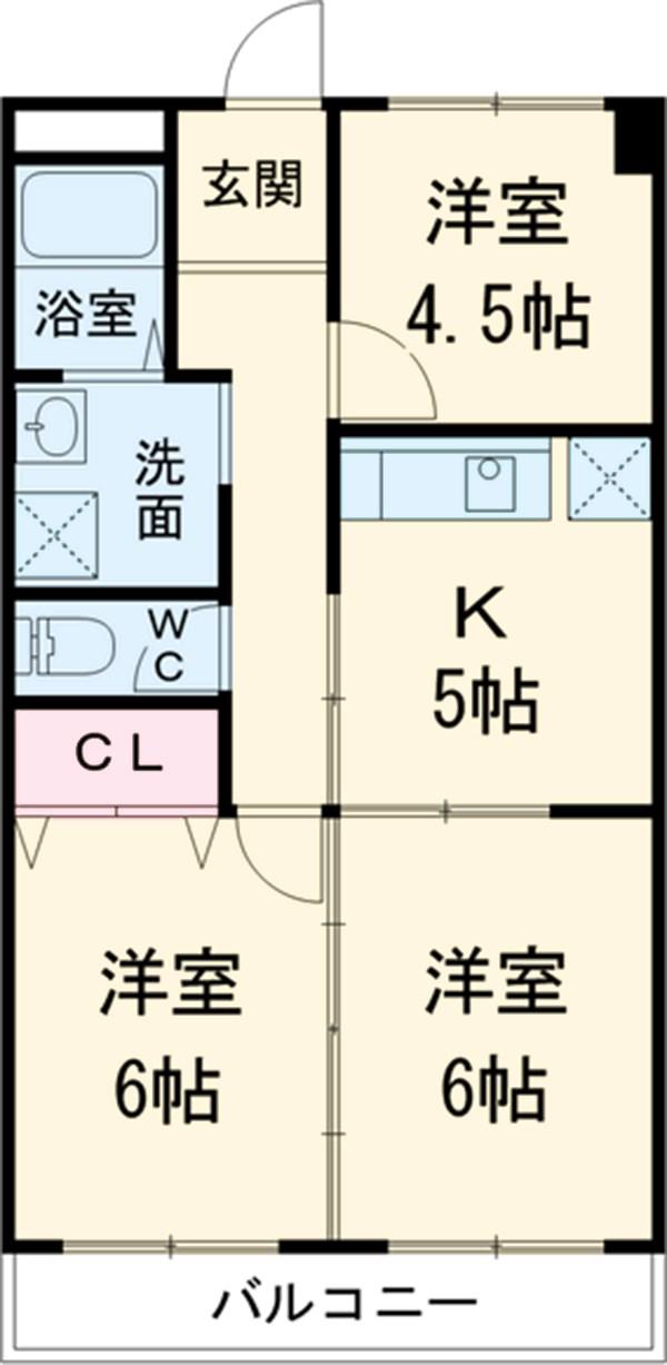 第1ブラザーハイツ(3DK/4階)の間取り写真