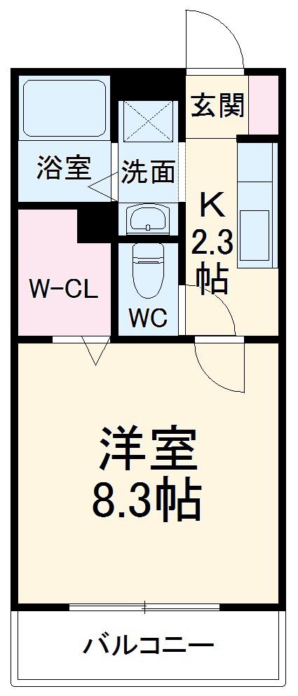 パパメゾン(1K/2階)の間取り写真