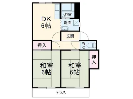 ロワールビラ(2DK/1階)の間取り写真
