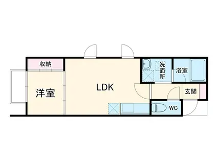豊橋鉄道東田本線 駅前駅 徒歩5分 2階建 築5年(1LDK/1階)の間取り写真