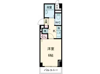 エルミタージュ南阿佐ヶ谷弐番館(1K/2階)の間取り写真