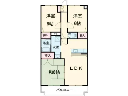 カドリール(3LDK/1階)の間取り写真