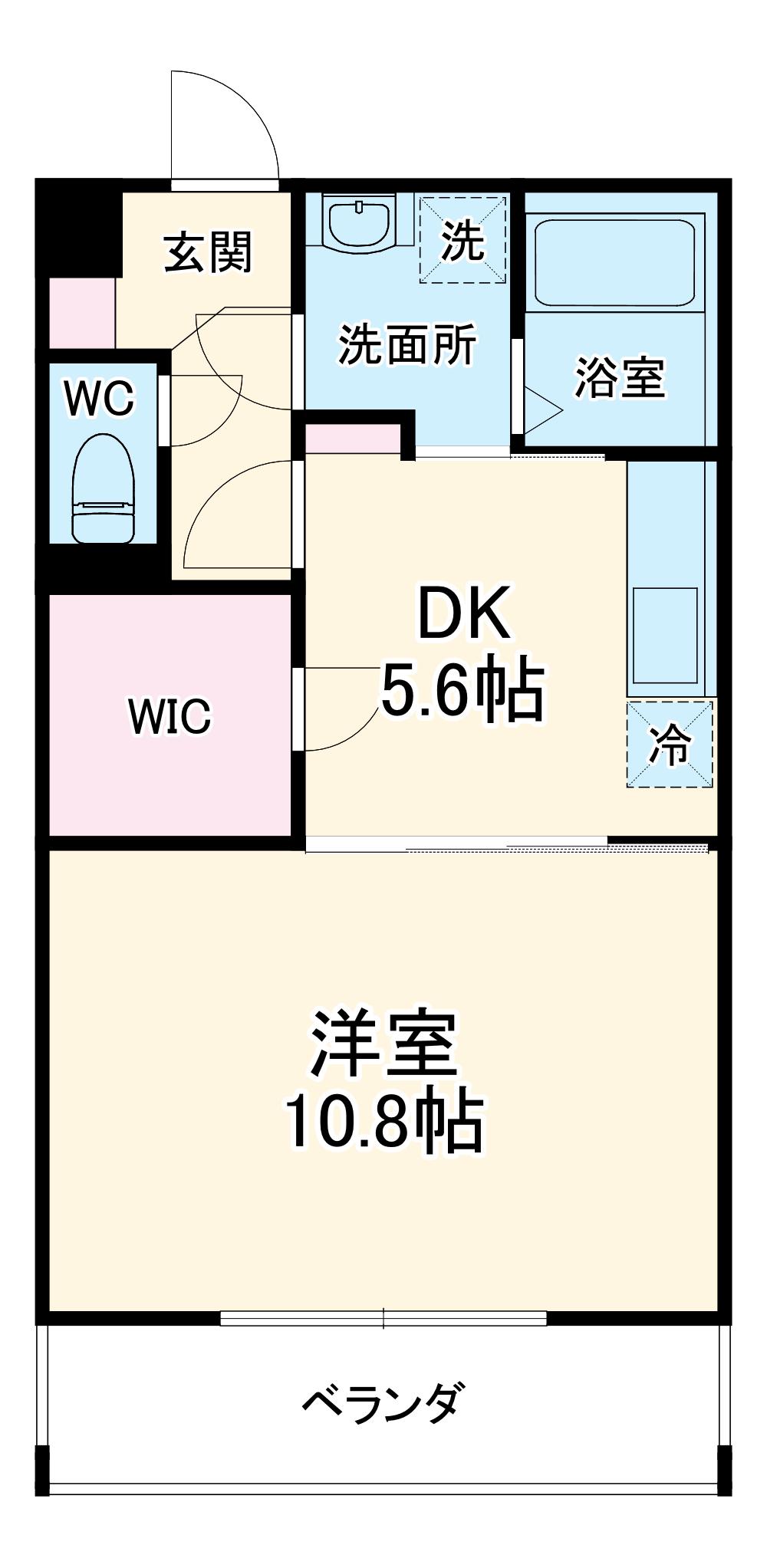 コンフォール(1DK/1階)の間取り写真