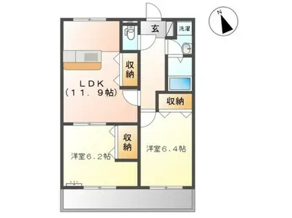 プライマリー(2LDK/2階)の間取り写真