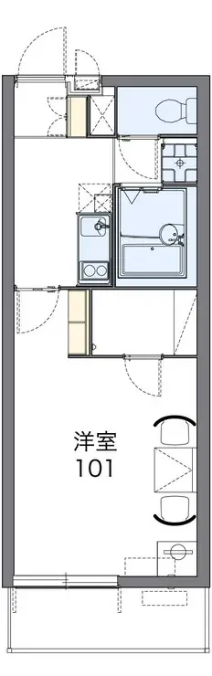 レオパレスエミールプラザ 1階階 間取り