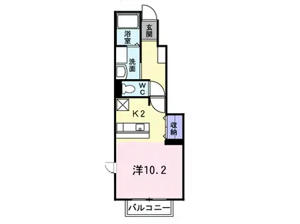 メゾン・ド・リオン(ワンルーム/1階)の間取り写真