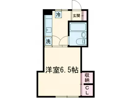 グリーンハウス(1K/1階)の間取り写真