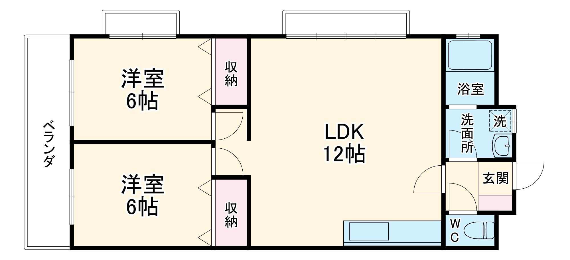 メゾン新狭山(2LDK/4階)の間取り写真