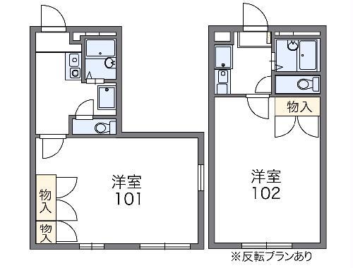 レオパレスマーレ高松(1K/2階)の間取り写真