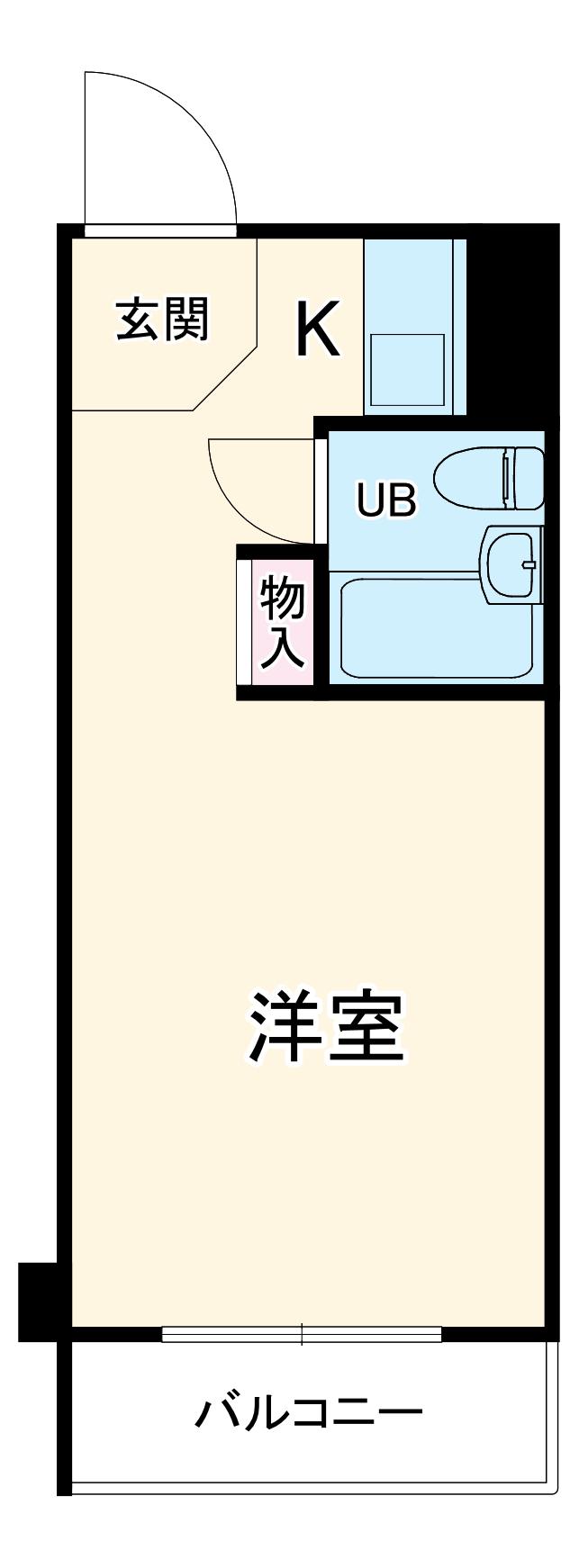 新子安ダイヤモンドマンション(ワンルーム/3階)の間取り写真