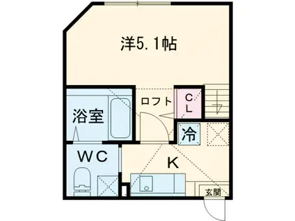 ルピナス(1K/1階)の間取り写真