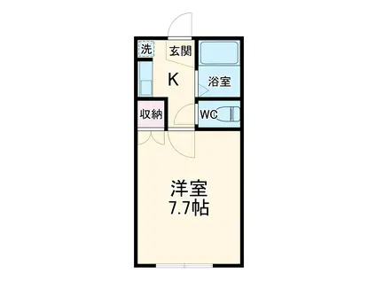 小美玉メゾンオークラE棟(1K/2階)の間取り写真