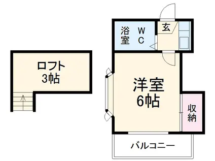 セントラル緑地公園(1K/2階)の間取り写真