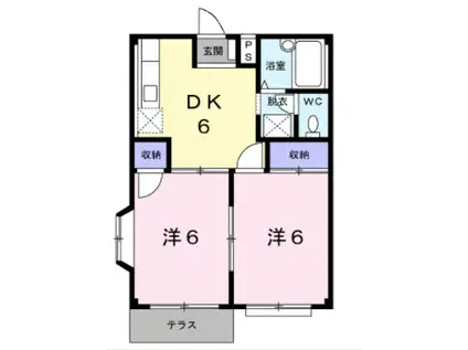 エルディムみなみ2(2DK/1階)の間取り写真