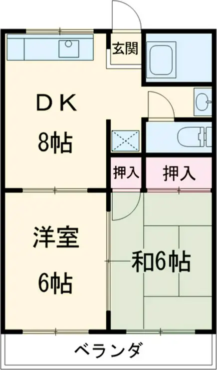 諏訪ハイム9 2階階 間取り
