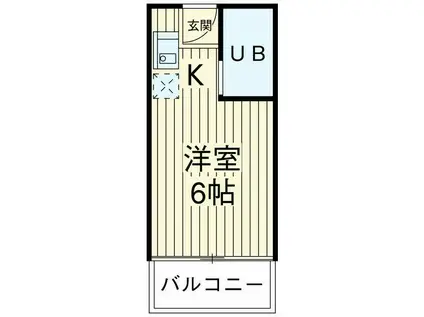 中央本線 西国分寺駅 徒歩14分 3階建 築34年(ワンルーム/1階)の間取り写真