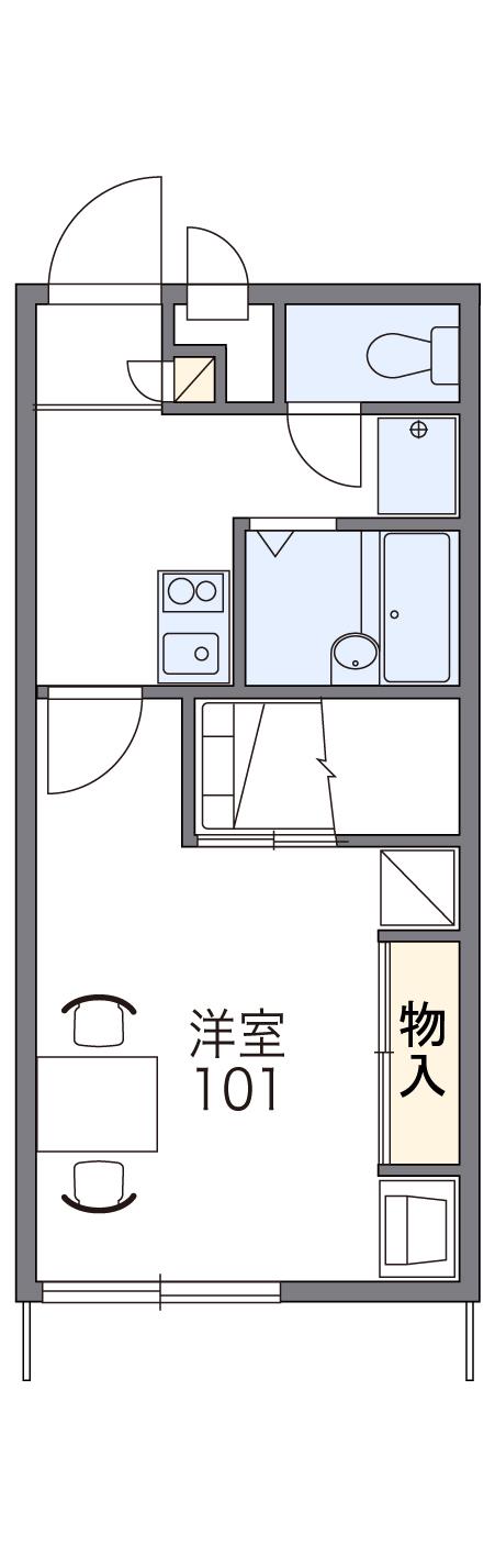 レオパレスM&K(1K/1階)の間取り写真